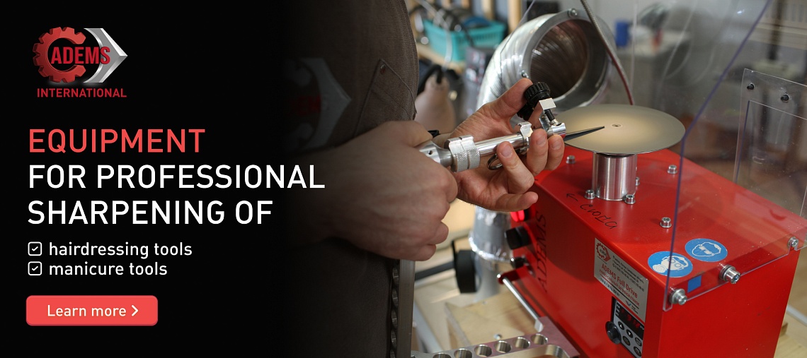 equipment for professional sharpening of  - hairdressing tools  - manicure tools